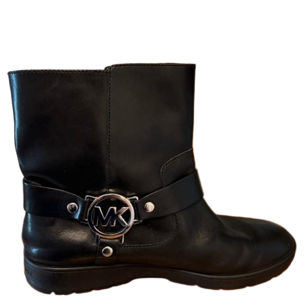 MICHAEL KORS Fulton Black Leather Biker Moto Bootie US Size 9 M - Picture 9 of 9